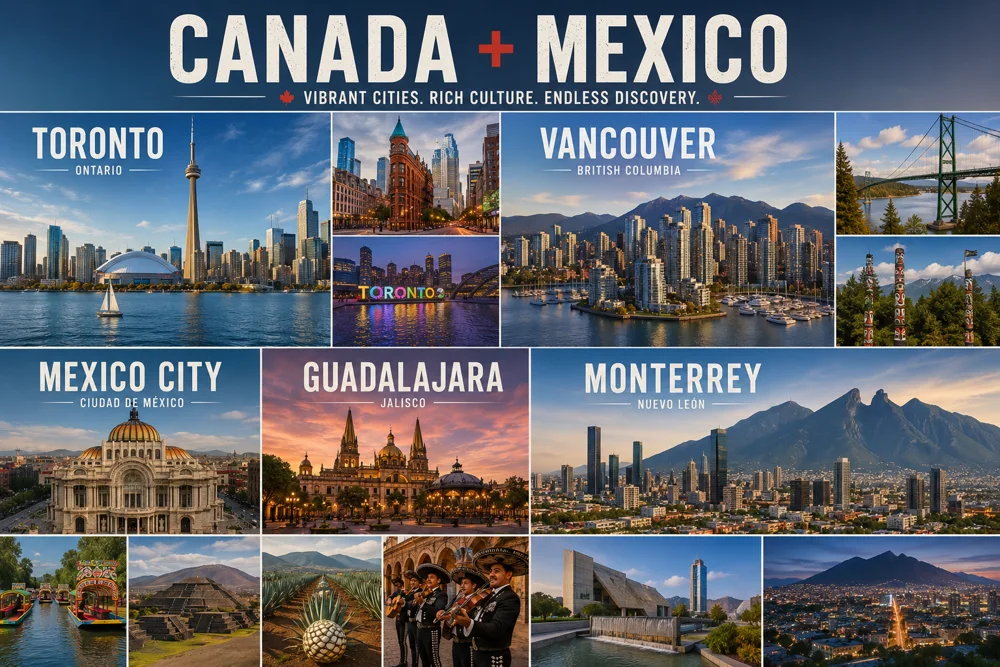 Photography highlights from Toronto, Vancouver, Mexico City, Guadalajara and Monterrey with diverse cityscapes