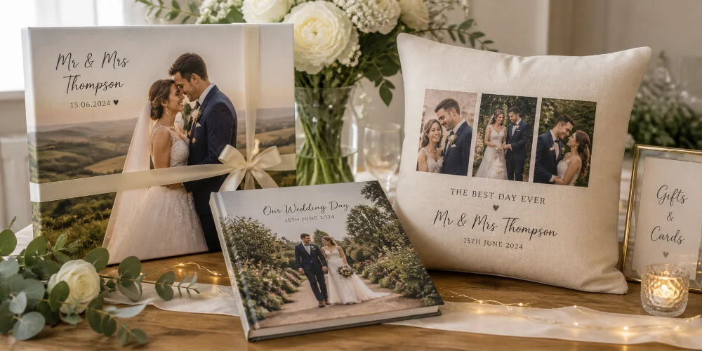 A beautiful wedding photo printed on a large gallery canvas