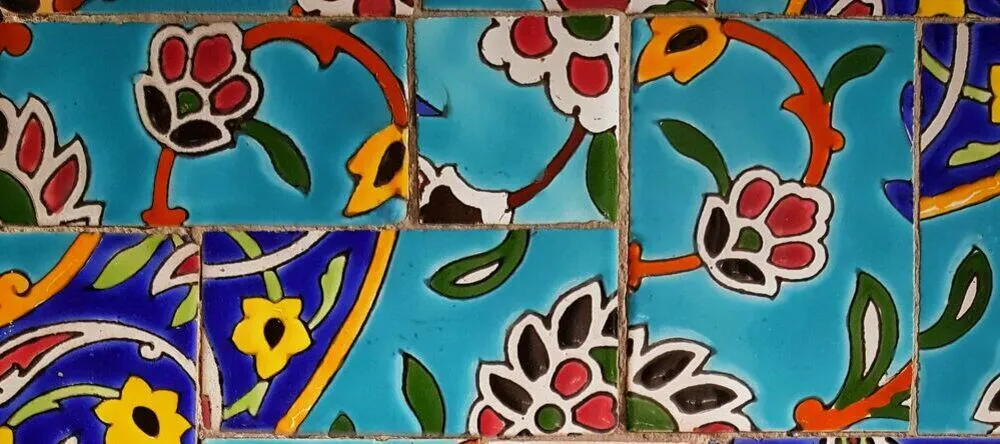 Wall Art Trends. Rustic ceramic tiles on wall.