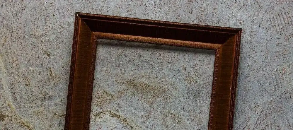 Different Types of Picture Frames. Empty wooden picture frame.