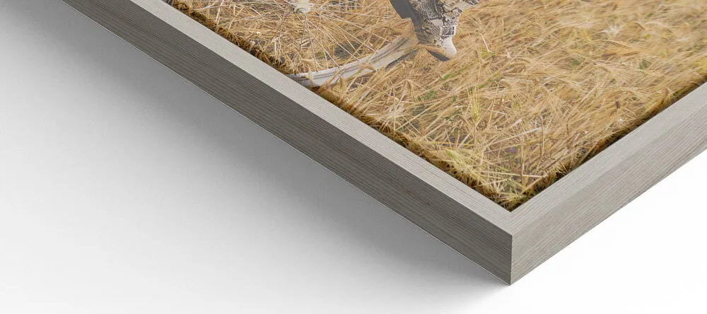 Different Types of Picture Frames. Canvas print in floating frame.