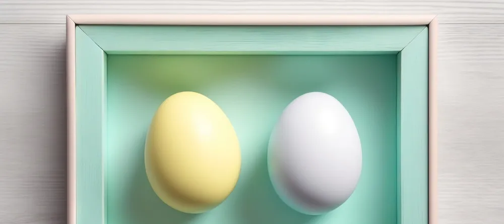What is a Shadowbox Frame. Picture frame containing two eggs.