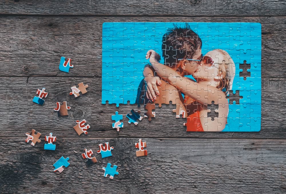 Personalised photo puzzle as a Valentine's Day activity