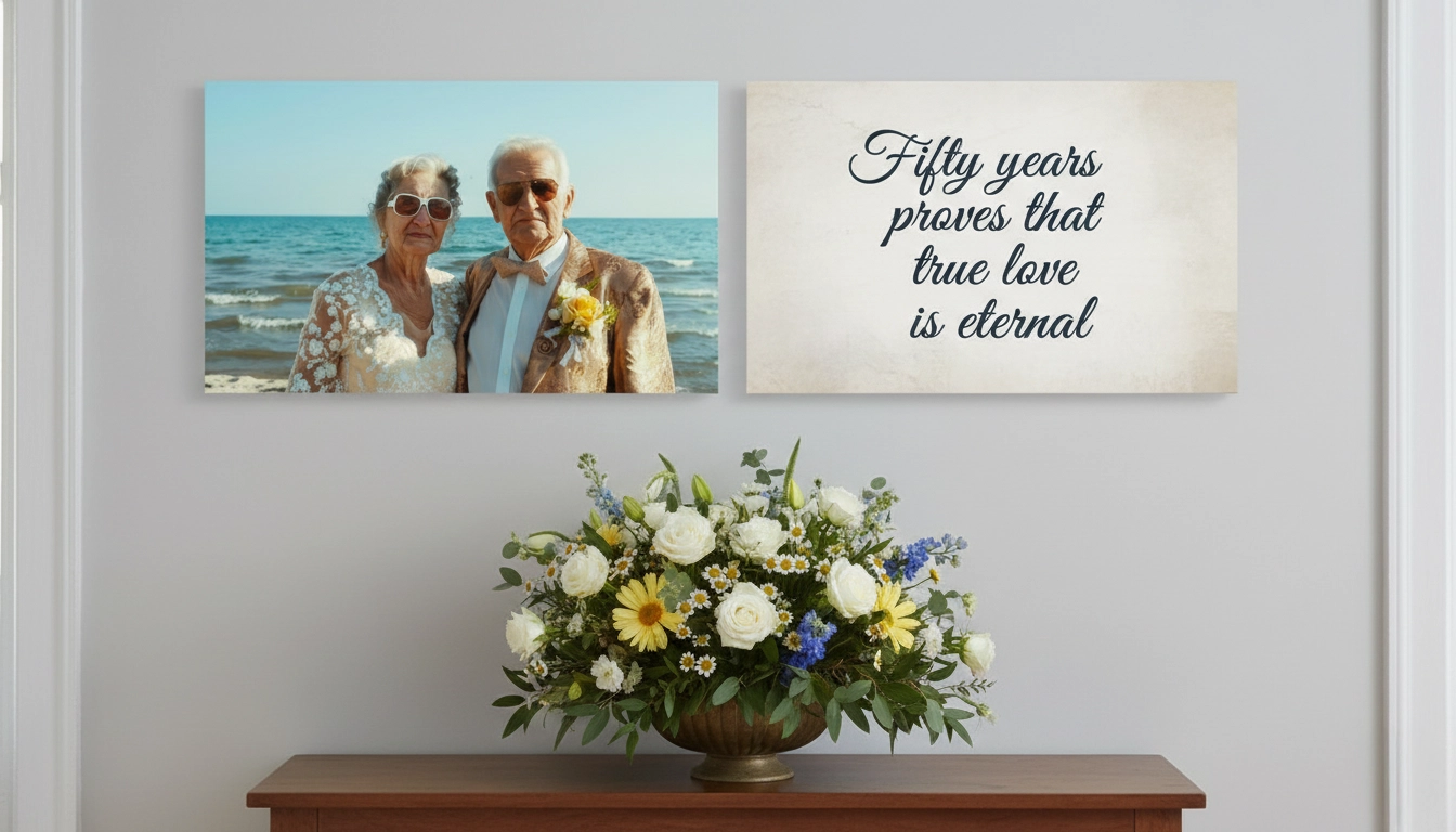 Anniversary celebration with cake and gifts, representing years of shared love and milestones