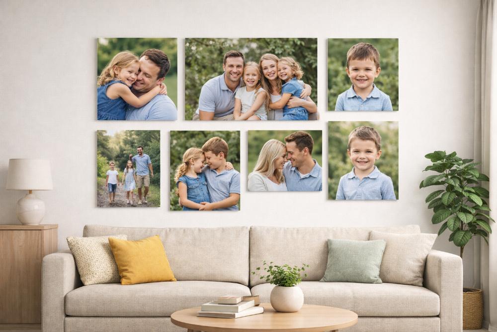 Family portrait collection displayed on high-quality canvas