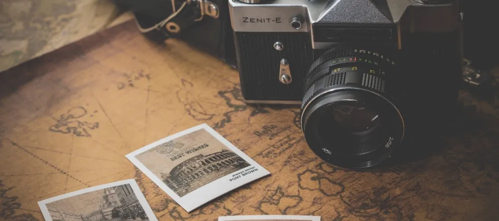 Should I Buy Canvas Prints from My-Picture.co.uk? Close-up photo of old map and vinage photo camera.