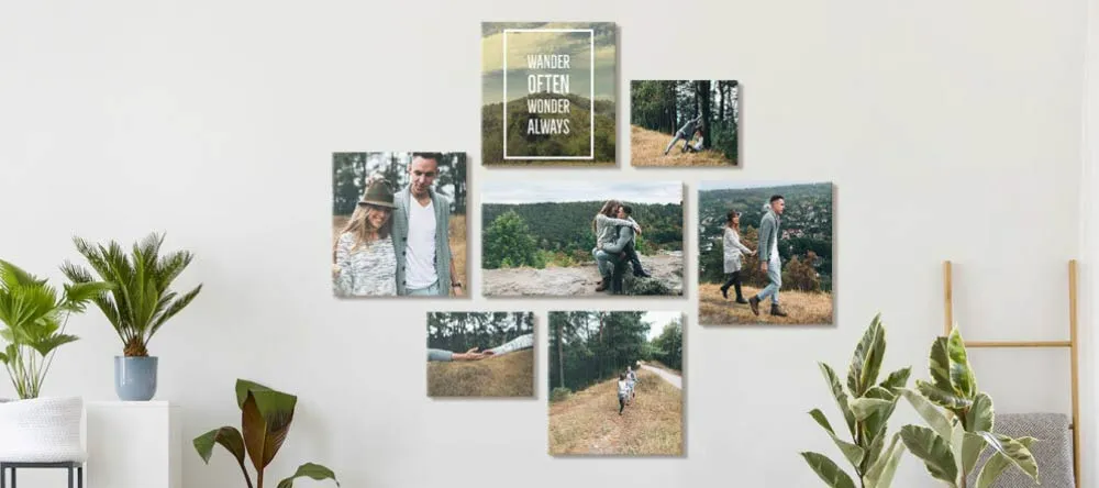 Romantic Canvas Wall Art – How to Do It Right. Canvas print gallery wall featuring photos of young couple. 