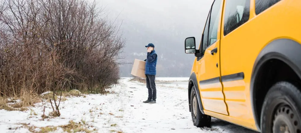 How We Get Your Canvas Prints Delivered on Time. Delivery courier figuring out his whereabouts.