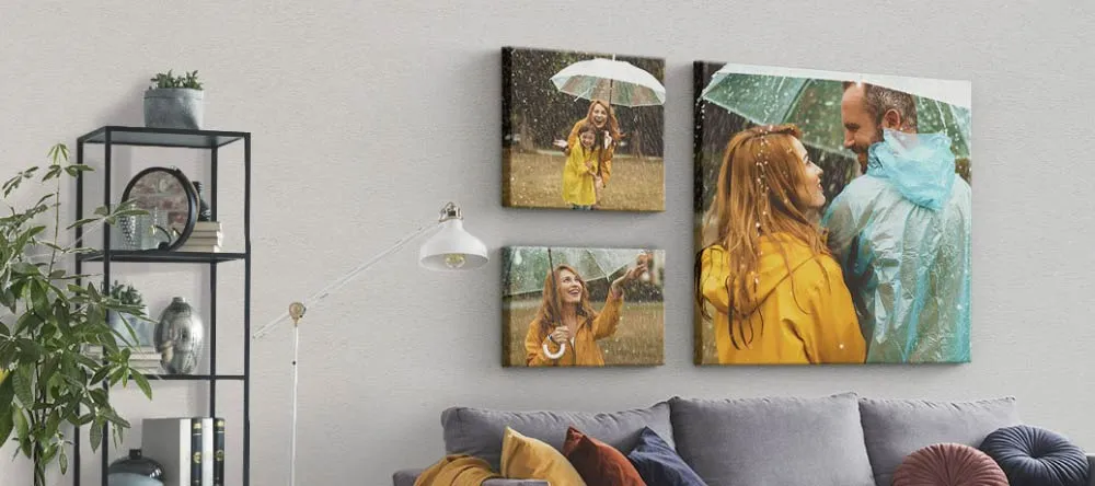 Acrylic vs Canvas Prints: Which is Better? Beautiful Gallery Wall of Multiple Canvas Prints.