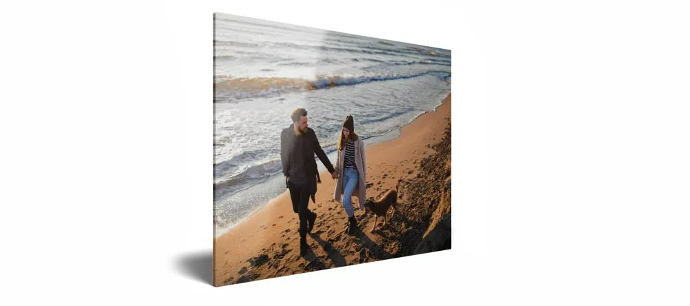 Acrylic vs Canvas Prints: Which is Better? Close up of acrylic photo print against white background.