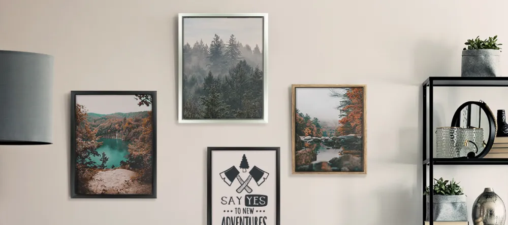 Should Canvas Prints Be Framed? Multiple canvas prints with decorative frames.