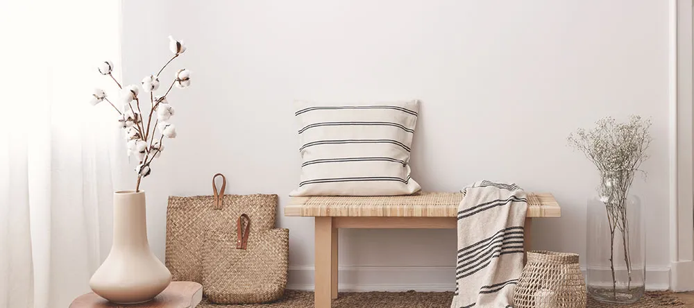 First Impressions: 6 Entrance Hall Ideas. Rustic style seating in entrance hall.