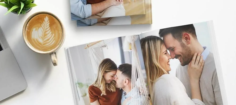 How to Make a Photobook. Beautiful photo book with couple photos. 