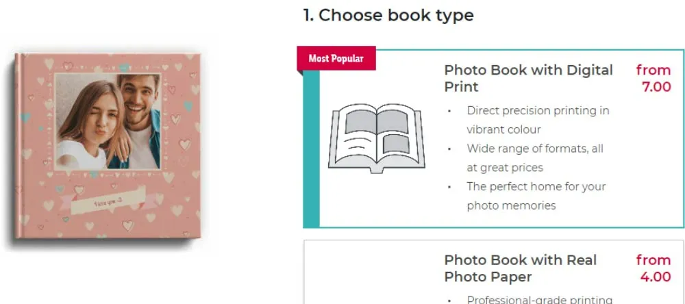 How to Make a Photobook. Choosing photobook size online.