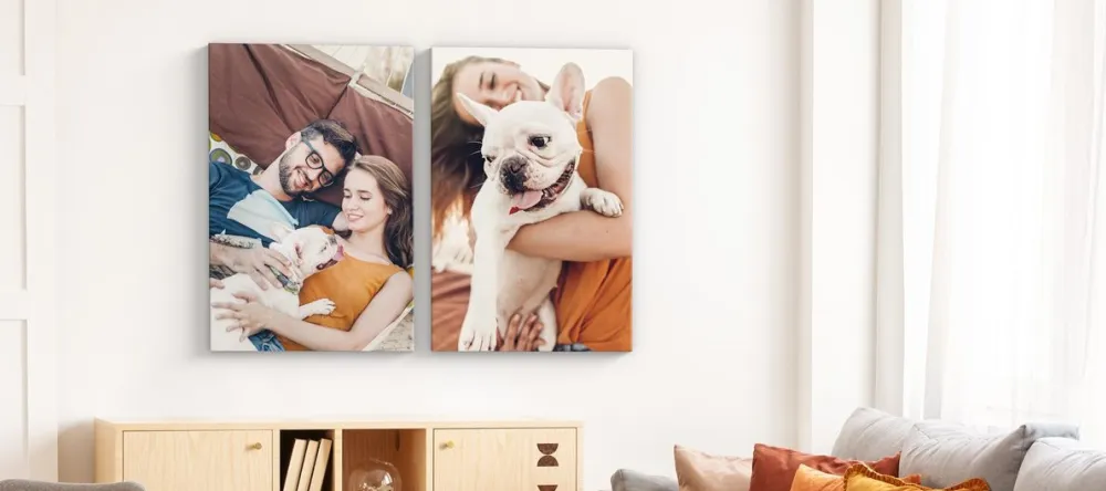 Canvas Prints with Free Shipping. Canvas prints displayed in room.