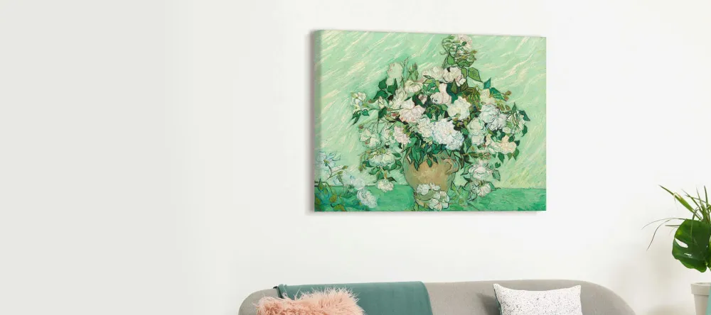 How to Get Painting Prints on Canvas. Vincent van Gogh "Roses" Painting on Canvas.