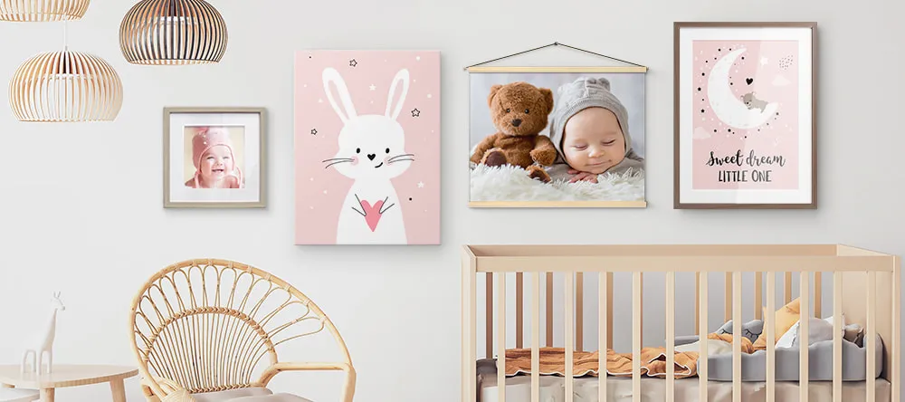Nursery Wall Art: How to Get It Right. Gallery Wall in a Baby's Room.