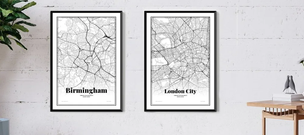 Where Can I Get a London Map Print? City Map Prints of London and Birmingham as wall art
