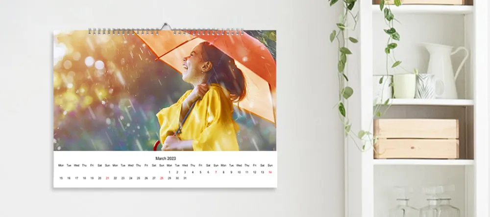 Make Calendar with Photos for 2025: A Step-by-Step Guide. Photo Calendar featuring an image of a young lady. 