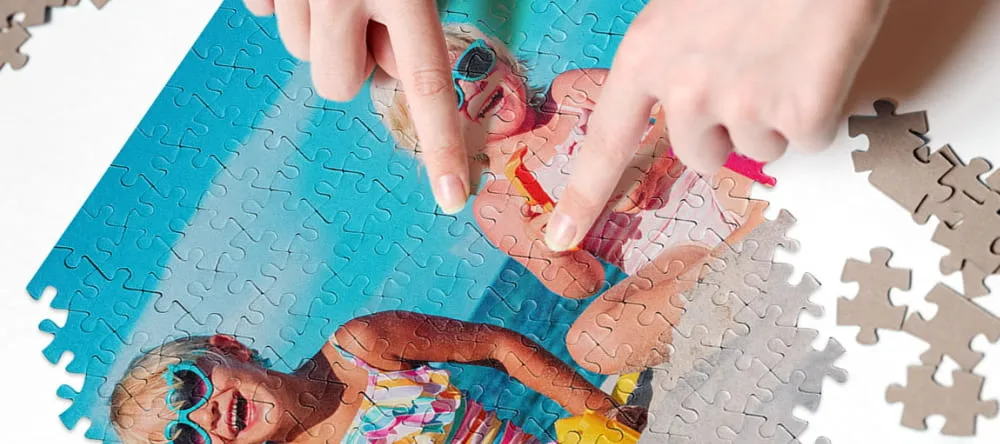 Make Your Own Jigsaw Puzzle: We Show You How. Photo Puzzle Close-Up View. 