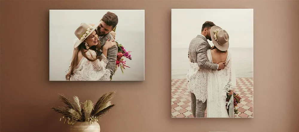 Two canvas photo prints arranged as wall art