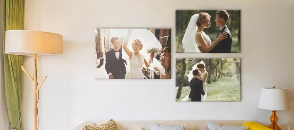 Wall art cluster of framed photo prints
