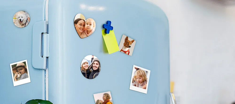 Where can I buy magnets: various photo magnets on the fridge