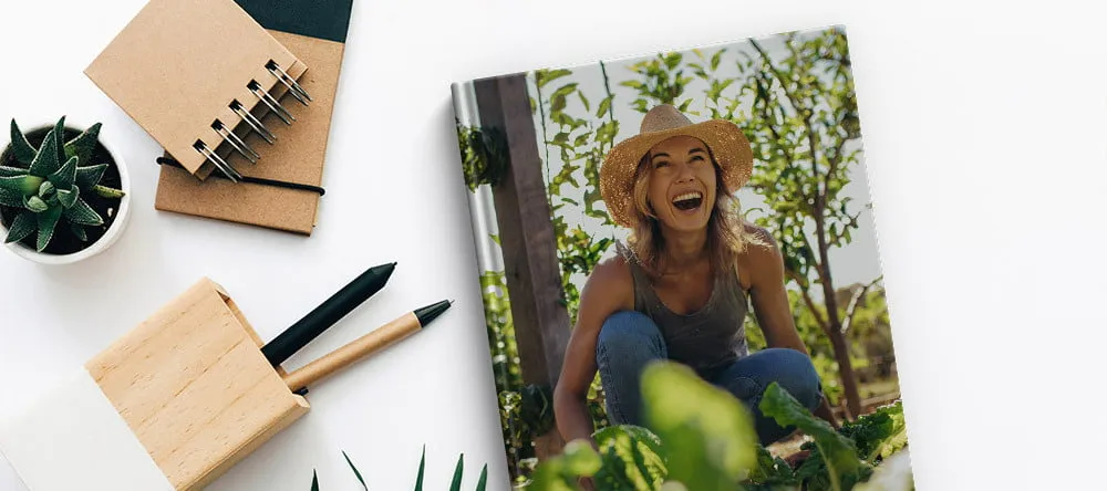 Photobook Fast Delivery UK. Photobook with photo of woman on cover.