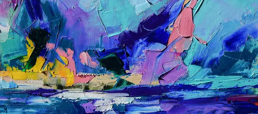 Abstract Art on Canvas. Close-up of abstract painting.