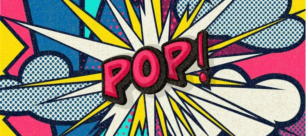 Pop Art on Canvas. Colourful pop art design.