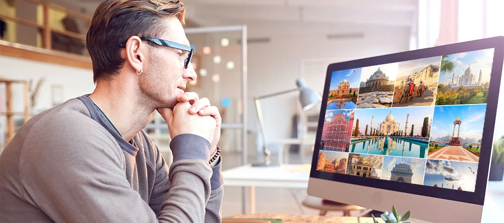How to edit photos: a person looking at the computer monitor