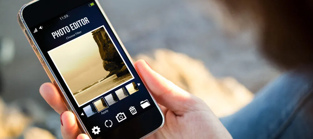 How to edit photos: a person editing a photo in their smartphone