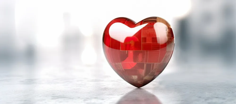 Glossy vs Matte Prints. Shiny heart balloon standing up.