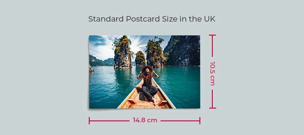 What size is a postcard UK: a standard postcard of 14.8 x 10.5 cm
