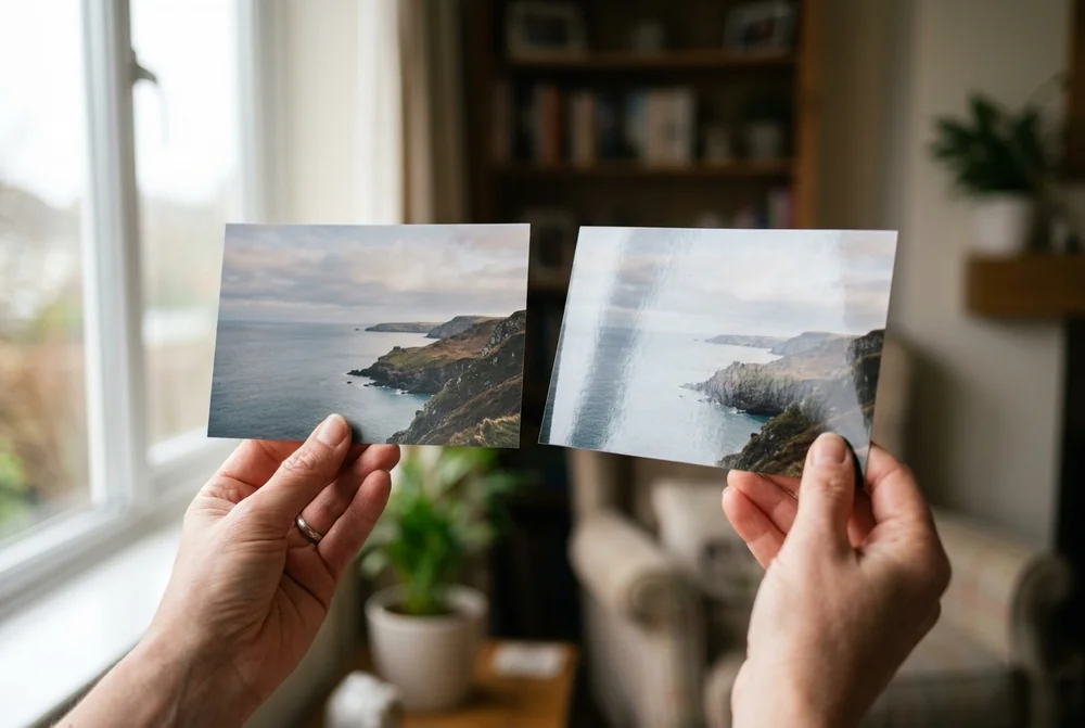 A fan of glossy 10x15cm photo prints ready for framing or an album