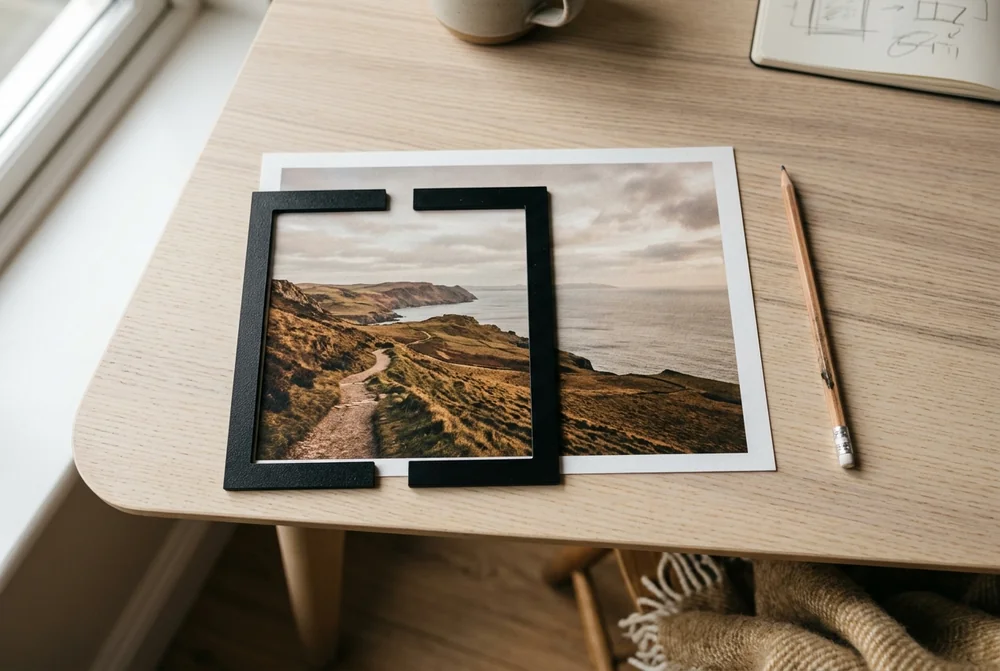 A square crop preview showing which edges of a rectangular photo would be cut away