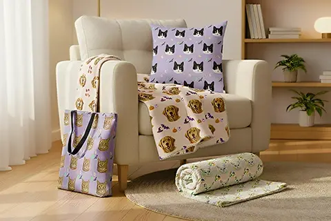 custom pet patterns on a textiles
