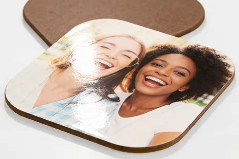photo coasters in square shapes