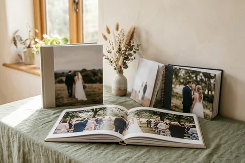 wedding photo book formats and binding features