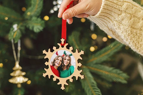 Photo Wooden Snowflake