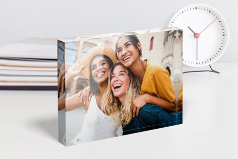 Photo acrylic block with shimmering depth effect