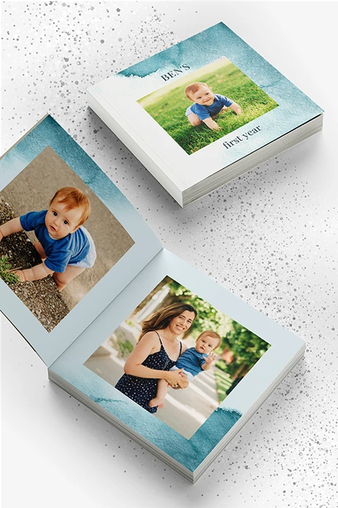Photo book with Aquarelle design template