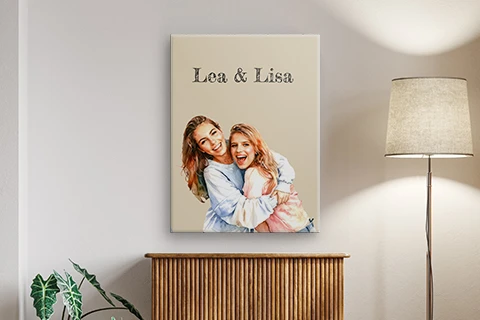 canvas print of custom couple portrait