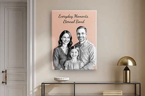 canvas print with family portrait