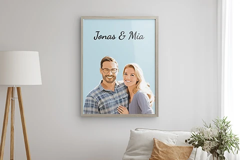 poster with couple portrait
