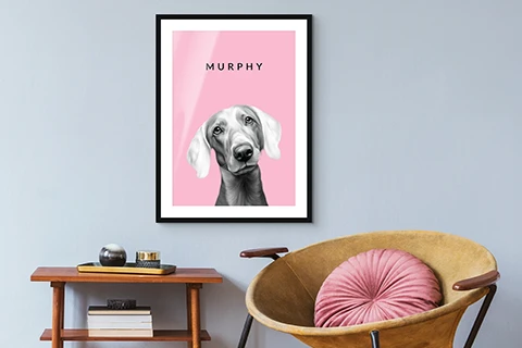 framed pet print