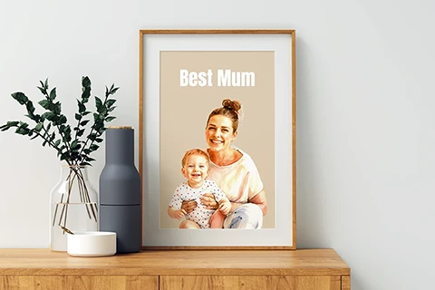 portrait image showing mother with baby