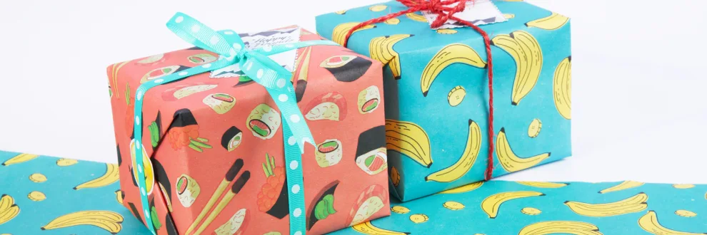 colourfully wrapped personalised presents