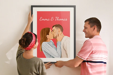 personalised couple portrait