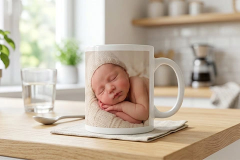 new baby photo mug
